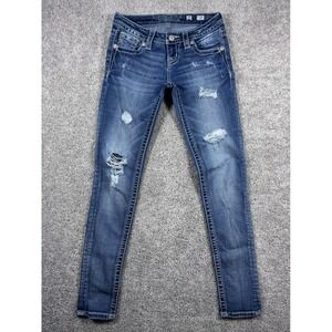 Miss Me Signature Skinny‎ Jeans Women's Size 25 Distressed Embellished Denim